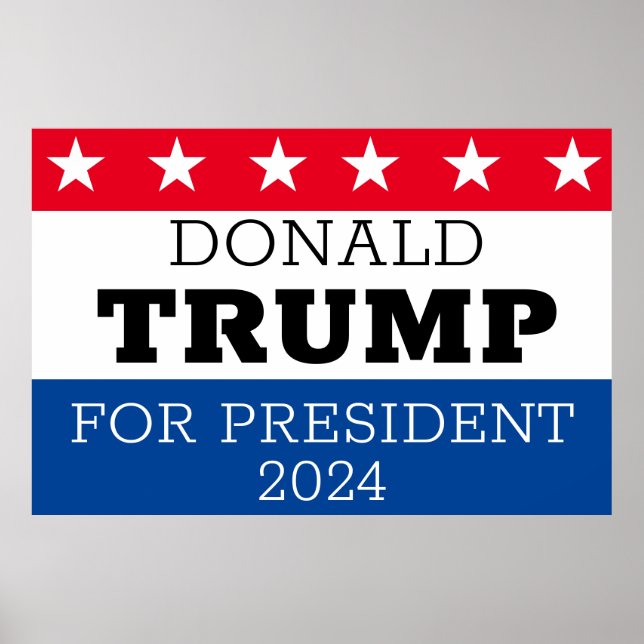 Poster Donald Trump pour le président 2024 (Devant)