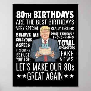 Poster Donald Trump Président Drôle 80e Anniversaire Trum