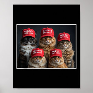 Poster Donald Trump Rend Les Chats Sûrs À Nouveau Chapeau