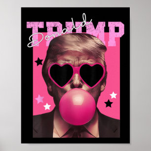 Poster Donald Trump soufflant du bubble gum Lunettes de s