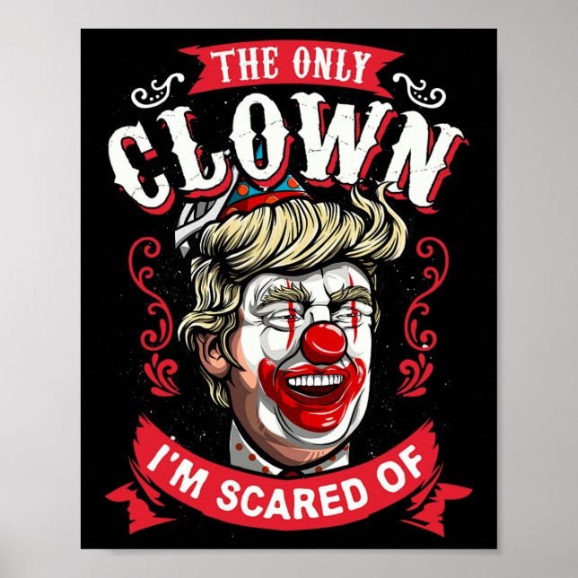 Poster Donald Trump T Shirt Drôle Clown Résiste Hommes Fe (Devant)