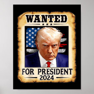 Poster Donald Trump Tiré Recherché Aux États-Unis Préside