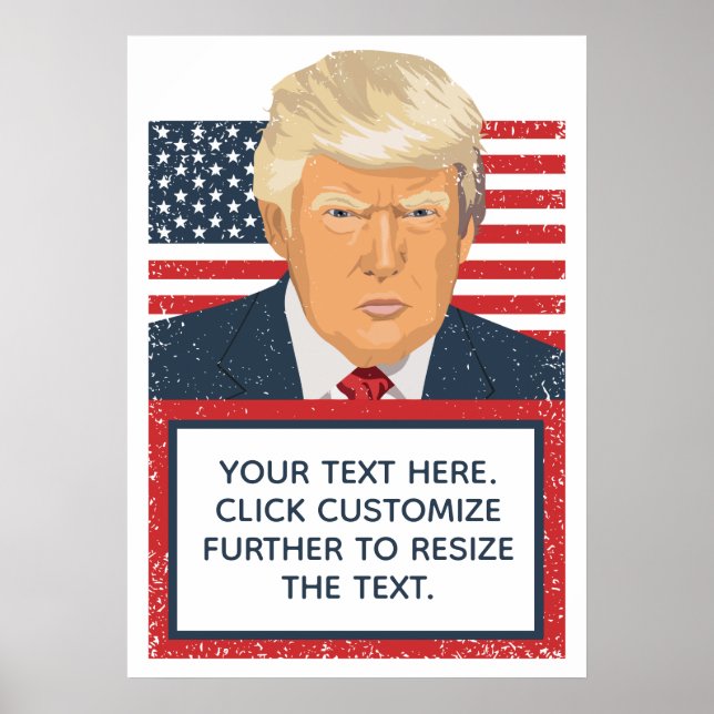 Poster Donald Trump - votre propre texte politique (Devant)