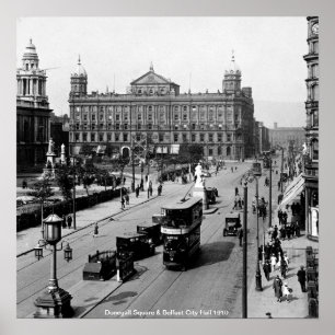 Poster Donegall Square, Belfast City Hall 1910 N. Irlande