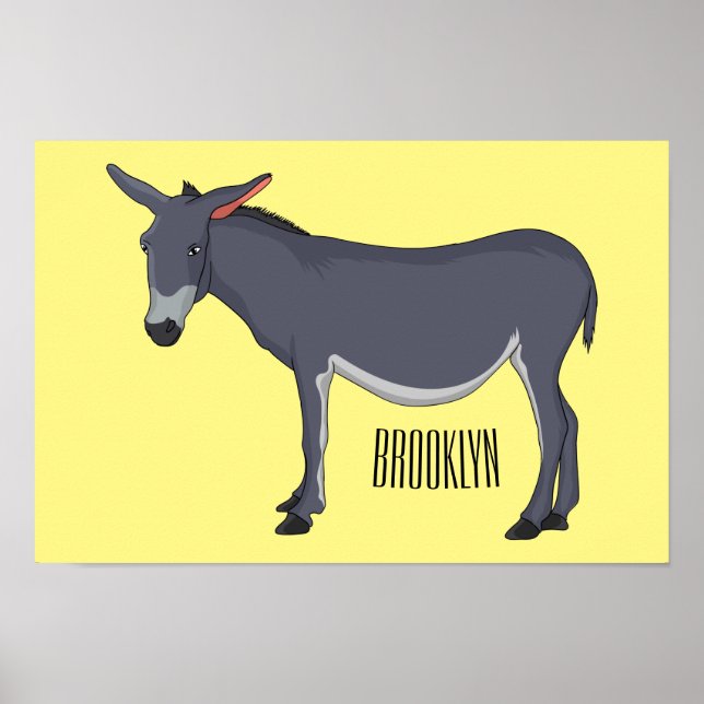 Poster Donkey cartoon (Devant)