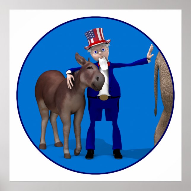 Poster Donkey Lover Oncle Sam (Devant)