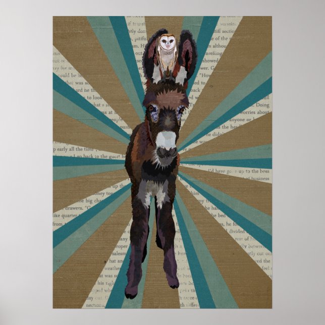 POSTER DONKEY & OWL (Devant)