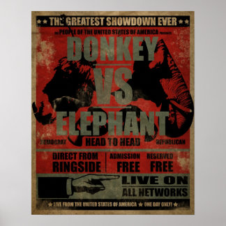 Poster Donkey vs Elephant