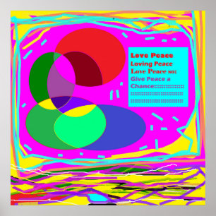 Poster Donner la paix un message de chance couleur arc-en
