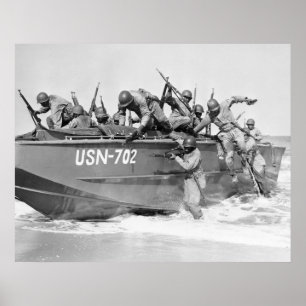 Poster Donner l'assaut à la plage, les années 1940