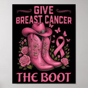 Poster Donner Le Cancer Du Sein L'Initiale Cowgirl Cancer