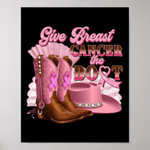 Poster Donner Le Cancer Du Sein L'Initiale Cowgirl Cancer