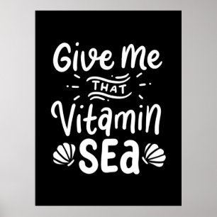 Poster Donnez à la nageuse la vitamine de la mer