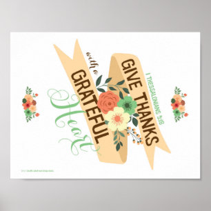 Poster Donnez grâce avec une empreinte cardiaque gracieus
