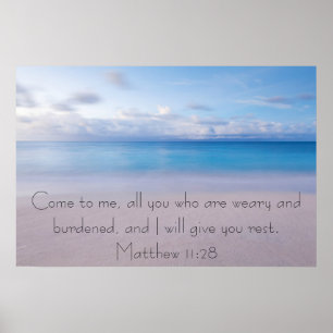 Poster Donnez-vous repos verset de la bible Matthieu 11:2