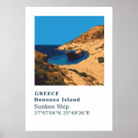 Donousa Grèce Sunset Ship Wall Art