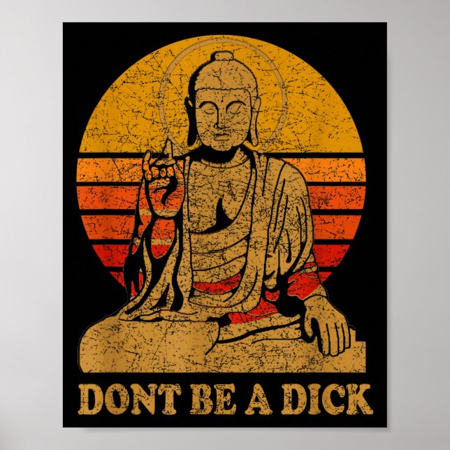 Poster Dont Be A - Buddha - Vintage Distressed  (Devant)