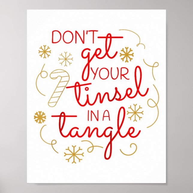 Poster Don't Get Your Tinsel In A Tangle Christmas Raglan (Devant)
