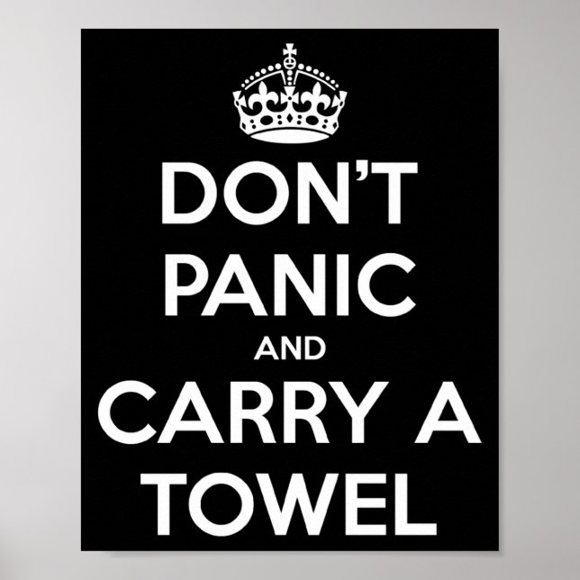 Poster Dont Panic And Carry A Towel  (Devant)