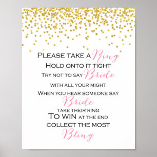 Poster Don't Say Bride Game Sign