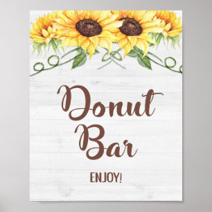 Poster DONUT BAR Douche tournesol ou signe de fête