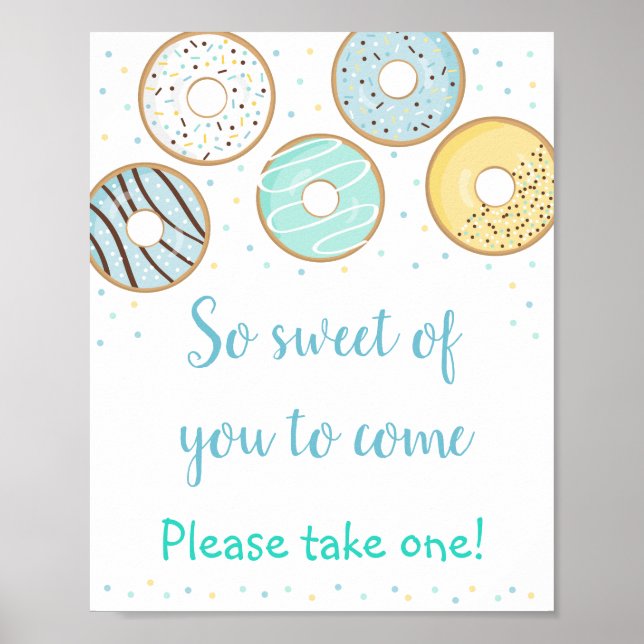 Poster Donut Bleu Doux De Vous Pour Venir Favoriser Signe (Devant)