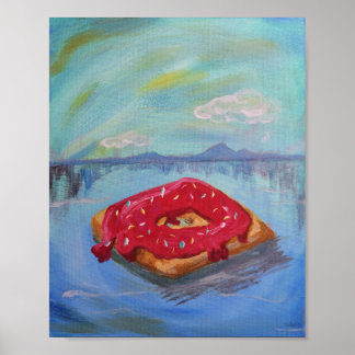 Poster Donut flottant