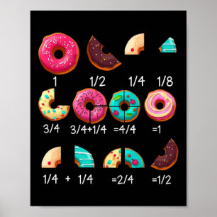 Poster Donut Mathématique Fraction Byck Pour Les Cadeaux