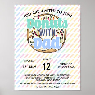 Poster donuts avec l'école papa PTO PTA collecte de fonds