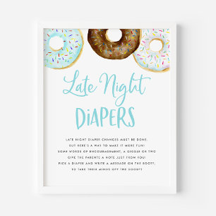 Poster Donuts Bleus et Chocolat Late Night Diapers Jeu