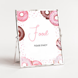Poster Donuts roses et diaphères Baby shower alimentaire