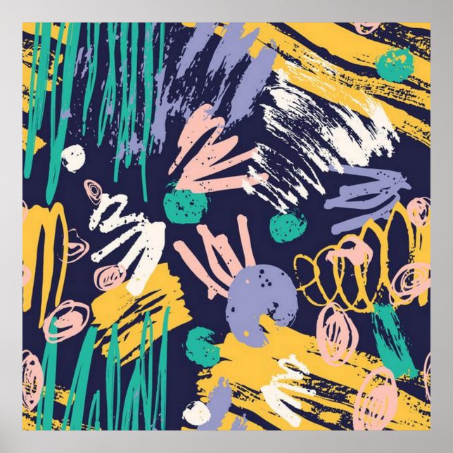 Poster Doodle Abstrait (Devant)