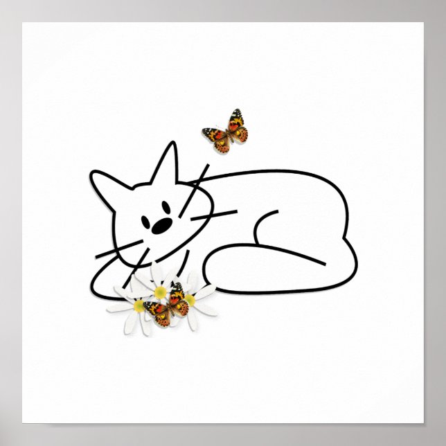 Poster Doodle cat (Devant)