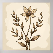 Doodle de fleur de Sepia