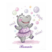 Doodle Hippo Nursery mignon Doodle animal