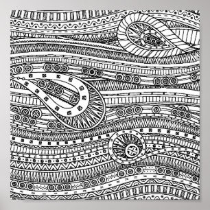 Poster Doodle Motif ethnique 2
