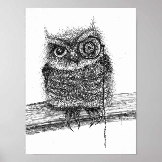 Poster Doodle Owl (Devant)