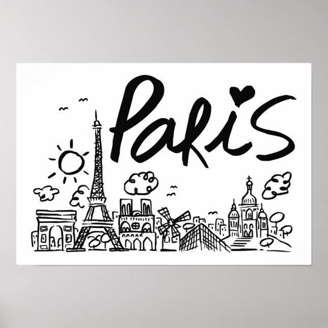 Poster Doodle Paris City (Devant)