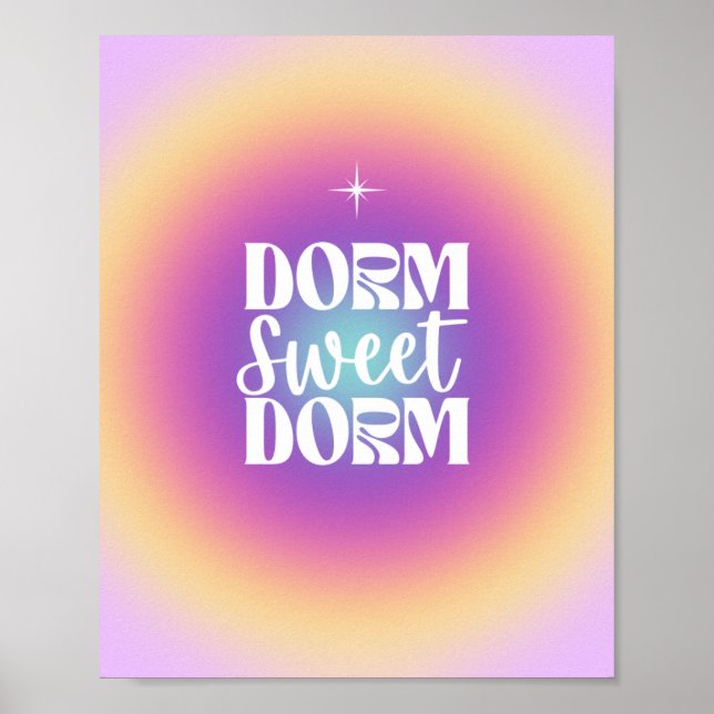 Poster Dorm Sweet Dorm Fuchsia & Aqua Gradient Aura (Devant)