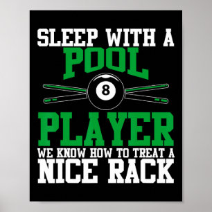 Poster Dormir Avec Un Joueur De Piscine Billard Sympa Rac