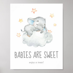 Poster Dormir petit éléphant bébé bébé sont doux