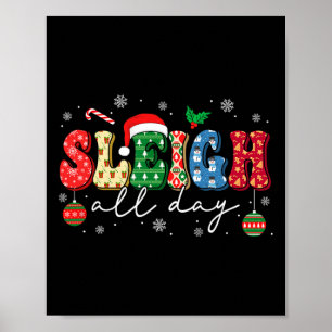 Poster Dormir toute la journée Slay Femmes Noël Super Vin