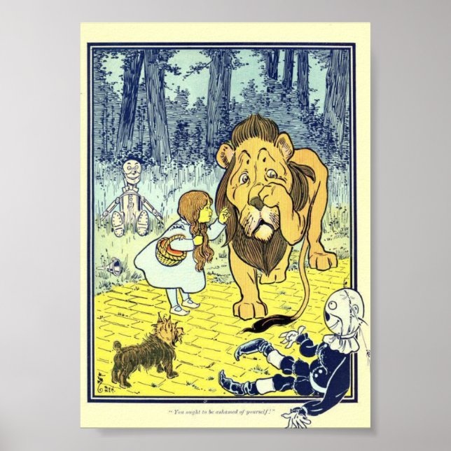 Poster Dorothy et l'affiche du lion (Magicien d'Oz) (Devant)
