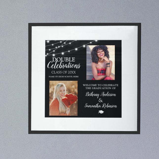 Poster Double 2 Photo Graduation Bienvenue (Créateur téléchargé)