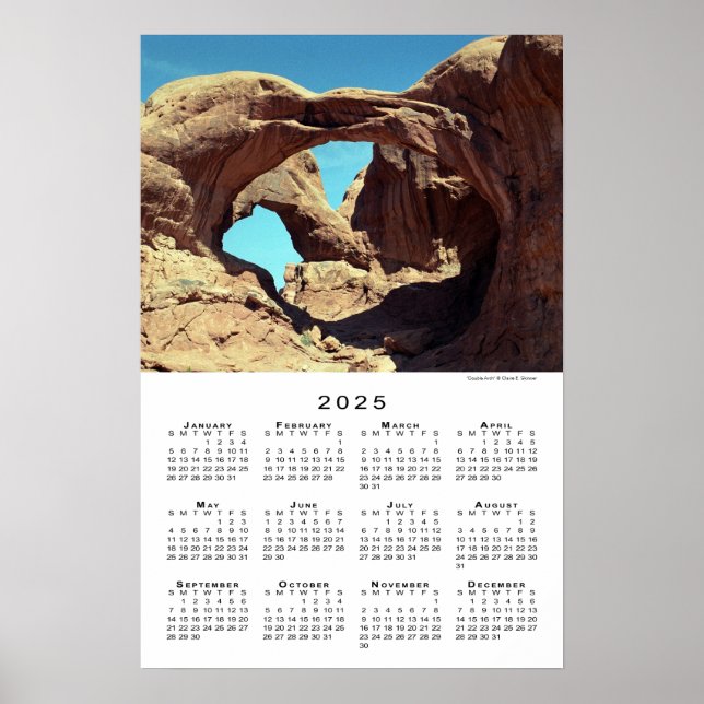 Poster Double Arch Desert Landscape 2025 Calendrier (Devant)