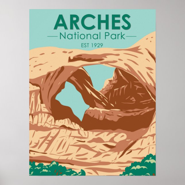 Poster double arche du Parc national Arches (Devant)