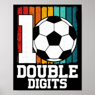 Poster Double Chiffres de Football 10 Ans - 10e Anniversa