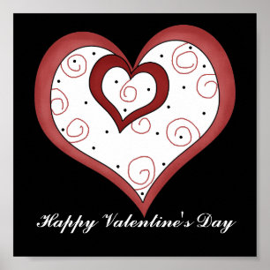 Poster Double Coeur D1 - Carte d'amour personnalisable