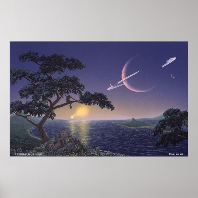 Poster Double coucher de soleil (Devant)