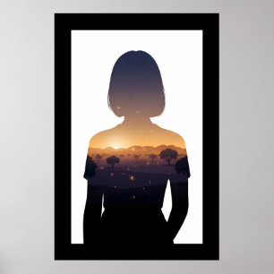 Poster Double exposition numérique Twilight Maroc